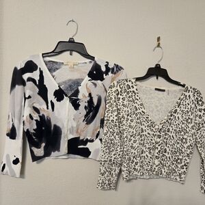 Stylish junior's Printed Cardigans.  One Size M, One Size L. Both fit like a Med